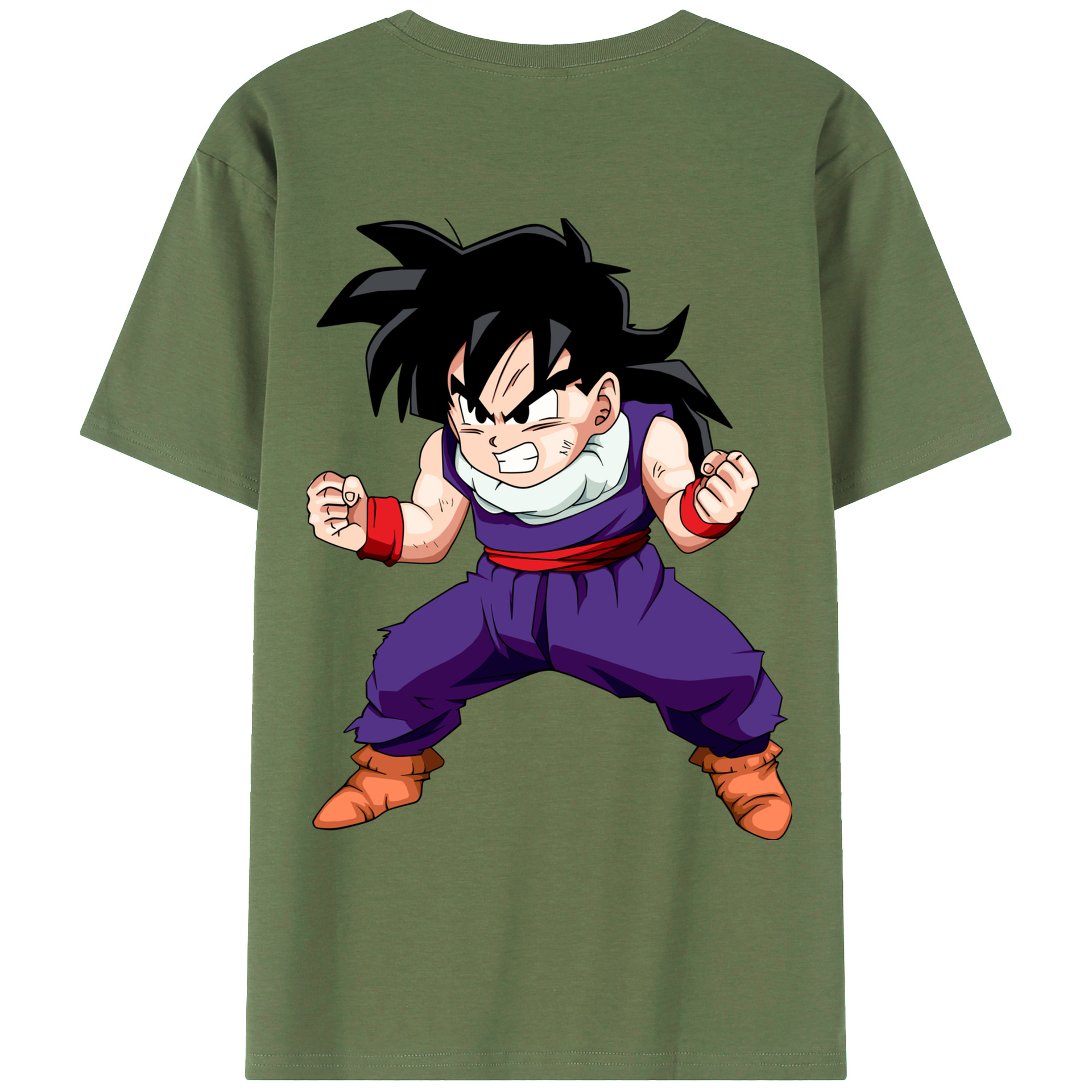 （画像用） ドラゴンボール 孫 悟飯（そんごはん）DRAGON BALL Son Gohan 綿100％ メンズ半袖Tシャツ（バックプリント） 通気性